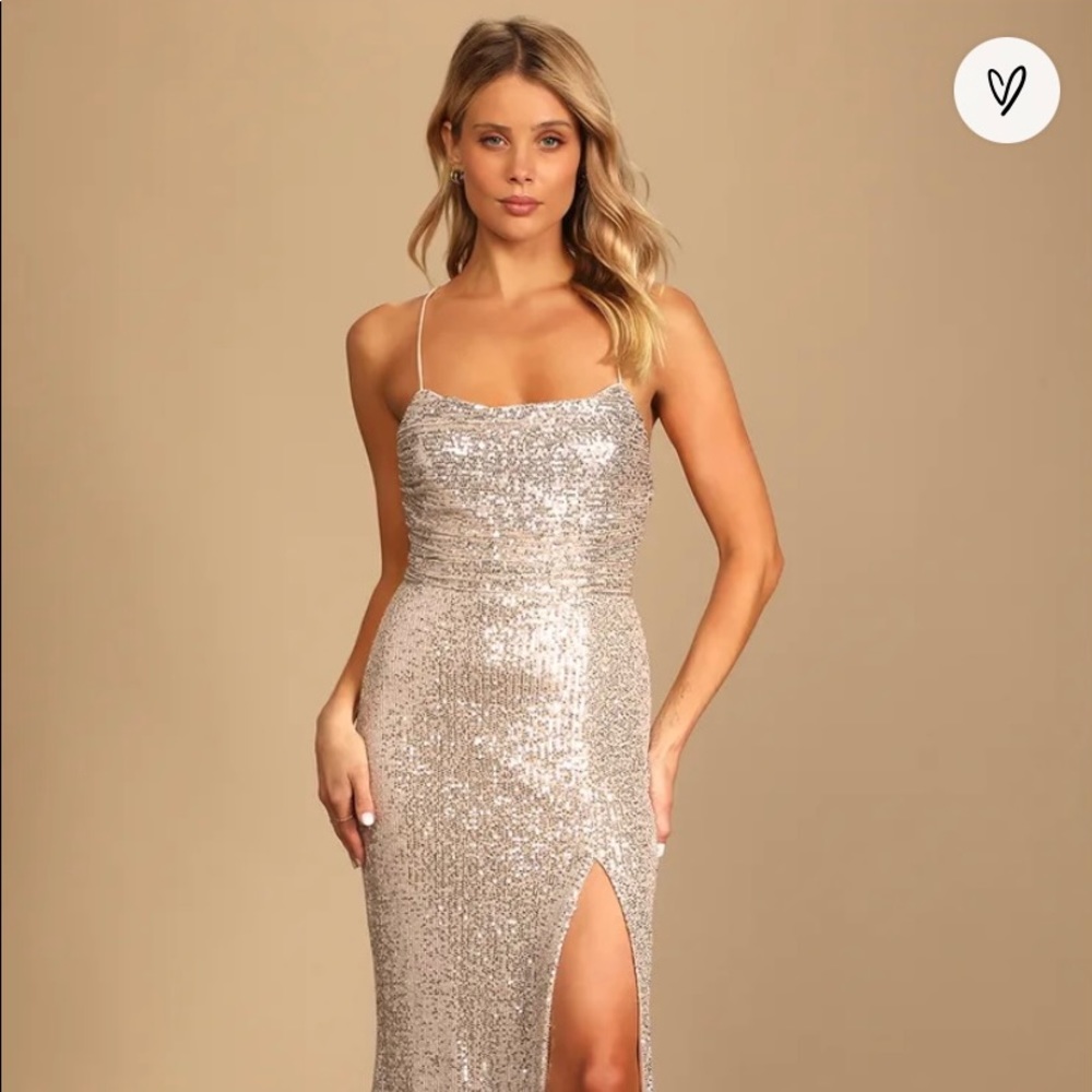 Silver sequin dress